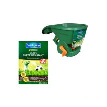Fertiligene - Pack Césped super resistente - Etiqueta Roja - 40m² - 1kg - Easy Green esparcidor manual