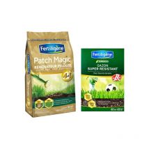Fertiligene - Pack fertiligène - Patch magic rénovateur gazon - 3,6kg - Gazon super résistant - Label rouge - 40m² - 1kg