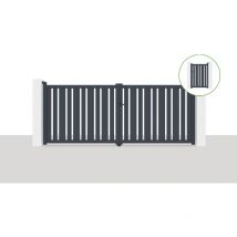 Flügeltor 3,5x1,4m veymont + Tor 1m veymont H.1,4m grau