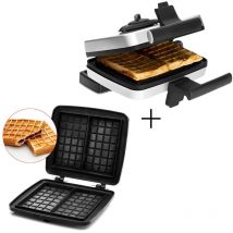 Frifri - pack Gaufrier/Croque-Monsieur Sytème Rotatif + Plaque en fonte pour Gaufres Fourrées