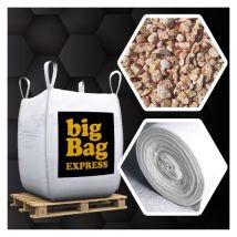 Big Bag Express - Pack Gravier Marbre Rose + Géotextile = 2 Big Bag de Gravier de Marbre Rose ø 6/9 mm (≃ 40M²) + Géotextile 50m2 - Livraison premium