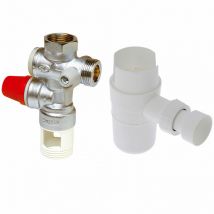 Pack Groupe de sécurité vertical chromé 3/4'' + Siphon standard pour groupe de sécurité sortie DN32 Thermador