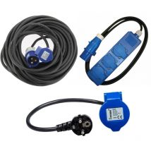 Pack HABA 17 Rallonge Néoprène + ANTARION Adaptateur P17 + HABA Rallonge Multiprise 1,5m Camping Car