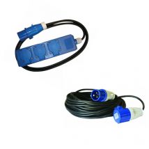 Pack HABA Rallonge Multiprise 1.5 Mètres + ANTARION Rallonge Electrique 15M Prise P17 Camping-Car