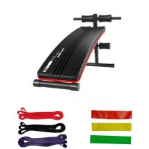 Keboo - Pack Hantelbank Fitness Serie 300 145x47x70 cm 6 Elastische Bänder für Verschiedene Trainingsniveaus