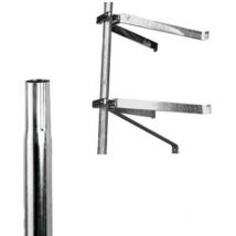 Pack Hdsat Paire d'étriers en u pour mât déport 50cm + Mât Emboitable 1m Diamètre 50mm