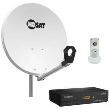 Hdsat - Pack Parabole satellite acier 60cm avec Support lnb + lnb Single + Décodeur Satellite astra hd + Carte