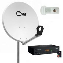 Hdsat - Pack Parabole satellite acier 60cm + Récepteur astra + lnb Single