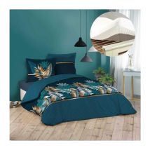 Pack housse de couette 220x240 cm Alianor + drap housse 140x190 Blanc