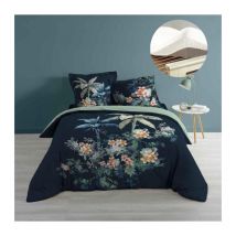 Pack housse de couette 220x240 cm Midnight + drap housse 140x190 Blanc