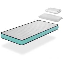 Pack Colchon 90x200 cama infantil - Altura 14 cm confort pro + 1 Almohada junior 90x35 + 1 Protector colchon 90x200 cm
