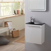 Planetebain - Pack lave mains Hamac blanc + Lave mains noir + robinet eau froide