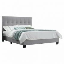 Meubletmoi - Pack lit 160 x 200 cm en simili gris + matelas - pandora