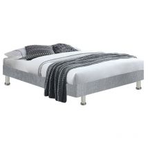 Meubletmoi - Pack lit 180 x 200 cm sommier tissu gris clair + matelas - remimos