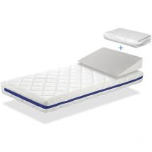 Pack matelas hermes 70x140 epaisseur 11 cm + plan incline 15o + protege matelas 70x140 cm
