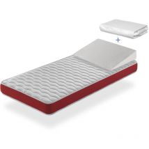 Dreamdi - Pack matelas velvet 70x140 epaisseur 11 cm + plan incline 15o + protege matelas 70x140 cm