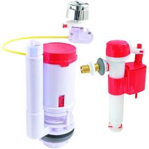 Somatherm For You - Pack mécanisme wc câble double chasse + Robinet flotteur alimentation réversible
