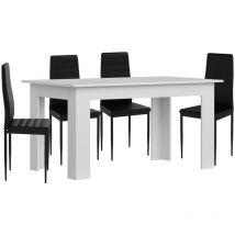 Saldosystocks - Pack Mesa de Comedor o Cocina + 4 Sillas en Polipiel/metal