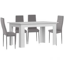 Saldosystocks - Pack Mesa de Comedor o Cocina + 4 Sillas en Polipiel/metal