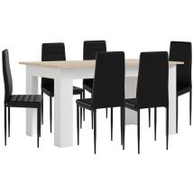 Saldosystocks - Pack Mesa de Comedor o Cocina + 6 Sillas en Polipiel/metal