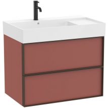 Pack meuble unik inspira 800 - 2 tiroirs + lavabo plan en fineceramic - Terracotta Mat Roca