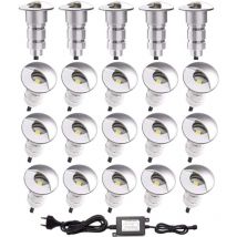 Leclubled - Mini Pack Spot led integrati SP-E01 All inclusive 21 faretti led - Senza Telecomando - Bianco Freddo 6000K