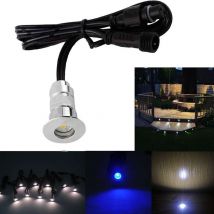 Leclubled - Pack Mini Spots led Ronds Étanches SP-E02 - Tout Compris Bleu - Sans Télécommande - 51 spots led