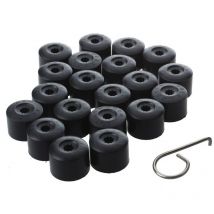 Pack Mit 20 Sechskantigenen Radmutternabdeckungen Mit Demontagewerkzeug Für Autos, 17 Mm, Schwarz