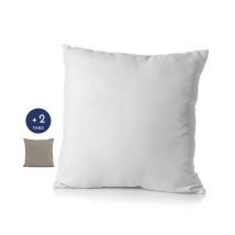 Pack moelleux 1 Oreiller + 2 taies colorées coton 57 fils beige 60 x 60 cm