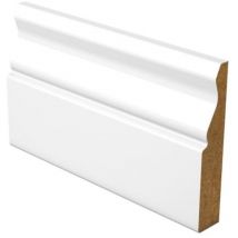 Marlborough - pack of 10 - Ogee Fully Finished Satin White Skirting - 18mm x 169mm - 4.2m Length