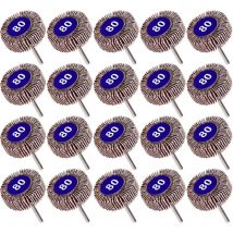 Starlight - Pack of 20 flap discs with grain 80, sandpaper polishing disc Dremel flap disc 10 mm