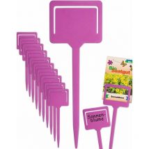 Jalleria - Pack of 20 plant labels, plastic, writable, with clip for seed bags, weatherproof – 18 cm – pink,