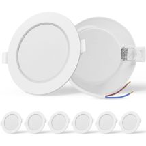 Beijiyi - Set of 6 led recessed spotlights, extra flat, high brightness, 9W equivalent to 72W incandescent lamp, cool white 6500K ac 230V, recessed