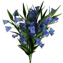 Leaf - Pack of 6 x 100cm Trumpet Artificial Flower Stem Blue
