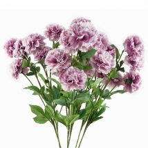 Leaf - Pack of 6 x 70cm Pink Artificial Carnation Stem - 24 Flowers
