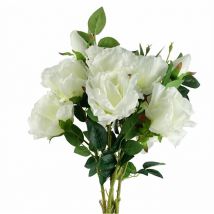 Leaf - Pack of 6 x 80cm Artificial White Rose Stem - 18 flowers