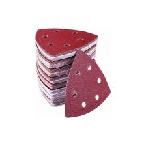 Tigrezy Pack of 72 delta abrasive triangles - 6 holes - 90 x 90 x 90 mm - grains 40/60/80/120/180/240 - sanding triangle for sanding and polishing