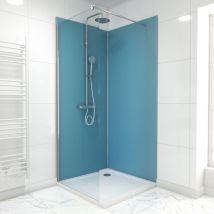 Aurlane - pack paneles pared azul en aluminio con perfil en esquina acabado brillante 90X90 wall`it