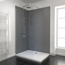 Aurlane - lot de 2 Panneaux Muraux Aluminium gris 90+120x210 cm avec Profilés noir mat - wall'it