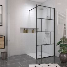 Aurlane - Pack Parete Doccia 90x195 Cm + Piatto Piastrellabile 90x90 Riducibile + Scarico Orizzontale