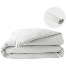 Pack parure 260 x 240 cm en percale 78 Fils + dh 160x200 cm Blanc