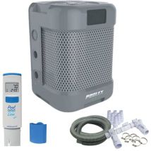 Poolstar - Pack Pompe à chaleur Piscine Poolex Q-Line 7 + By pass universel + Testeur / Lecteur électronique de pH et température
