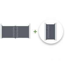 Pack portail battant ARLBERG 400x160cm + Portillon ARLBERG 100x160cm Gris