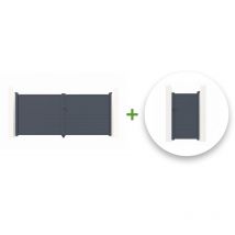 Pack portail battant eiger 400x180cm + Portillon eiger 100x180cm Gris