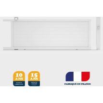 Portail coulissant prêt à la pose YEL Blanc 9016 - L356 cm X H166 cm en aluminium manuel BELTY