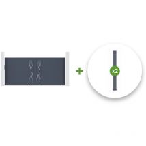 Pack portail coulissant veleta 300x180cm + 2 poteaux eifel H.190cm