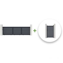 Pack portail coulissant 5m vogel H.140 + Portillon 1m