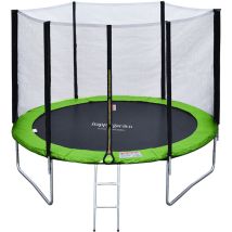 Happy Garden - Pack Premium Trampoline 305cm Réversible Vert / Bleu Adelaïde + Filet, Échelle, Bâche Et Kit D'Ancrage