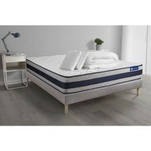 Ensemble matelas sommier Actimemo ergo 140 x 190 cm 2 oreillers et couette Mémoire de forme - Couleur : Gris - Gris