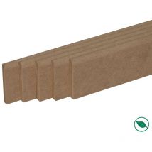Pack promotionnel de 5 plinthes MDF brut 2000 x 57 x 9 mm - PEFC 70%.